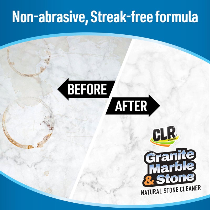 CLR Stone, Marble and Granite Cleaner - Cleans, Shines and Protects Against Spills, Food Stains, Dirt and Grime - 12 Ounce Spray Can - Image 2
